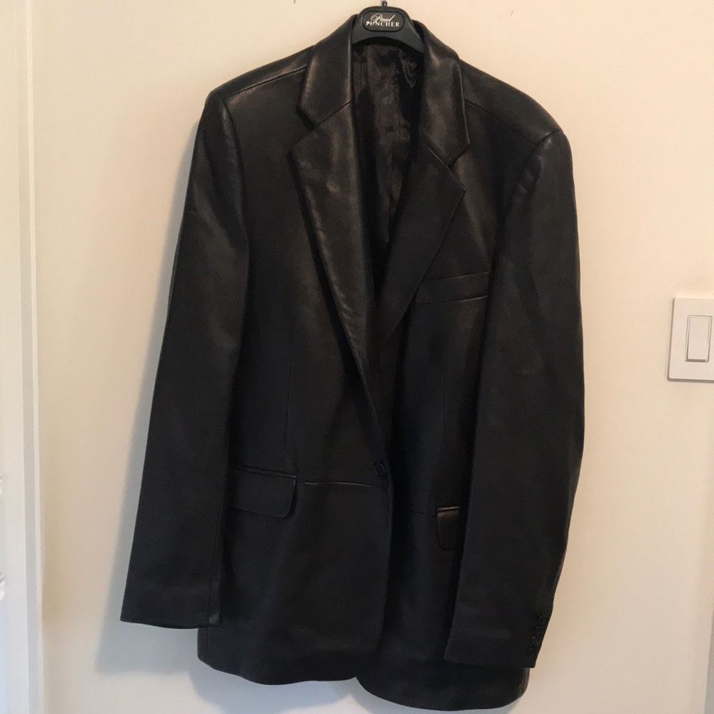 Black leather blazer